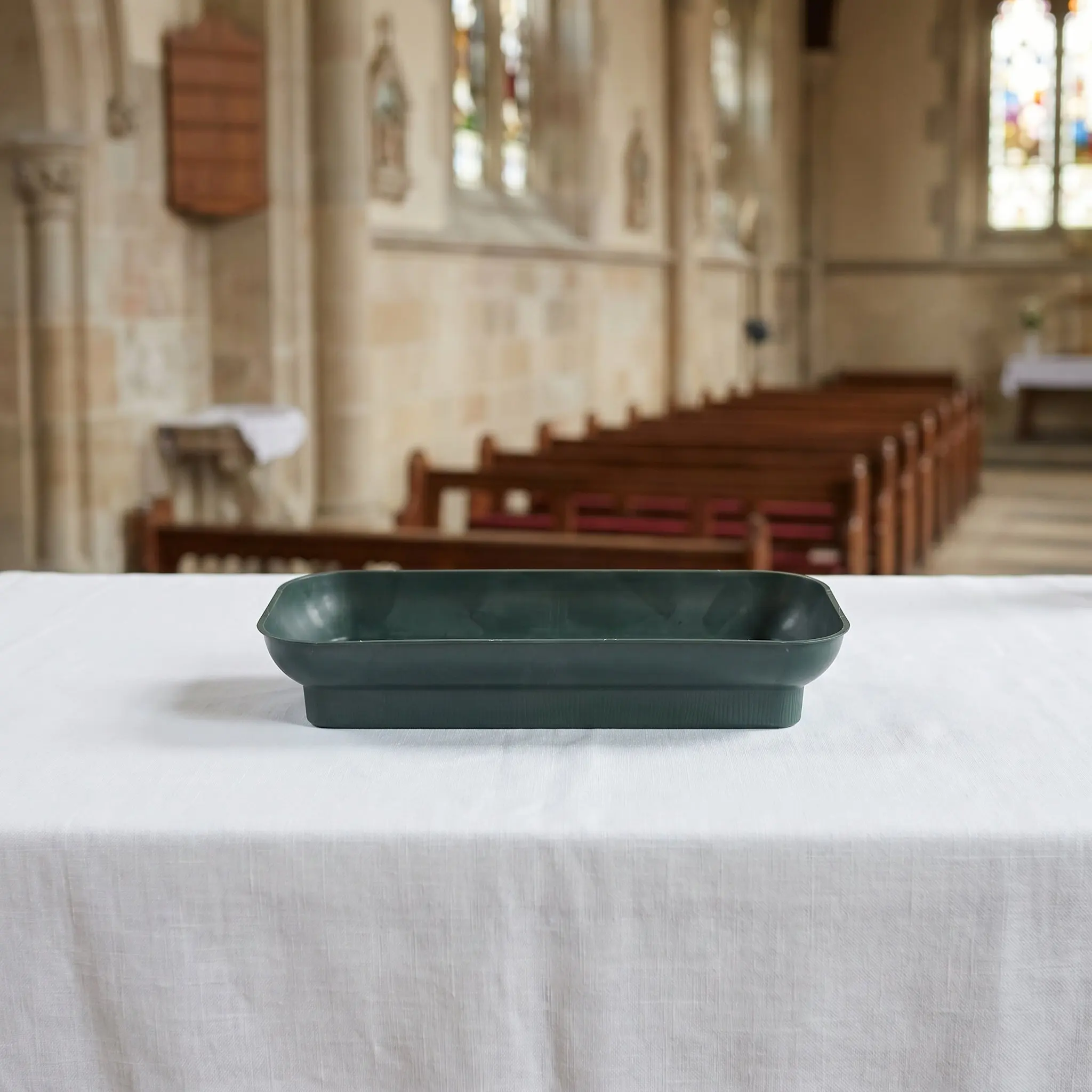 12Pcs Flower Arrangement Base Pins Rectangular Green Floral Foam Holder Plastic Tray for Centerpiece Wedding Church Event
