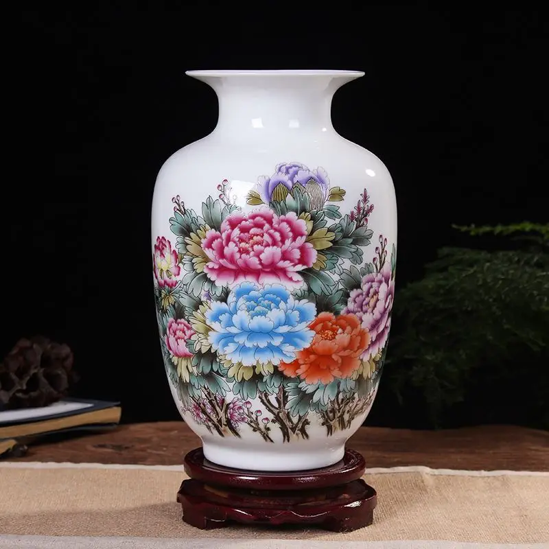 

23CM Jingdezhen Ceramic Vases Pottery Decoration Living Room Flower Arrangement Modern Home Simple TV Cabinet Ceramic Gift