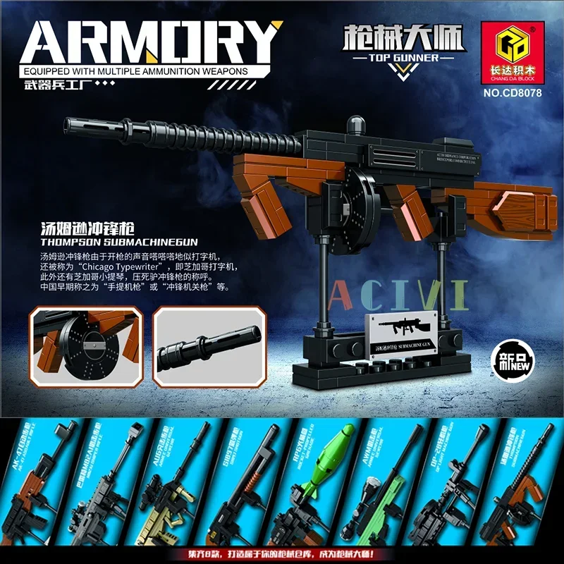 Blocchi di costruzione tecnici giocattoli Pistola AK47 Revolver Submetrico Sniper Barrett WW2 Esercito militare Guerra SWAT Arma Modello per bambini