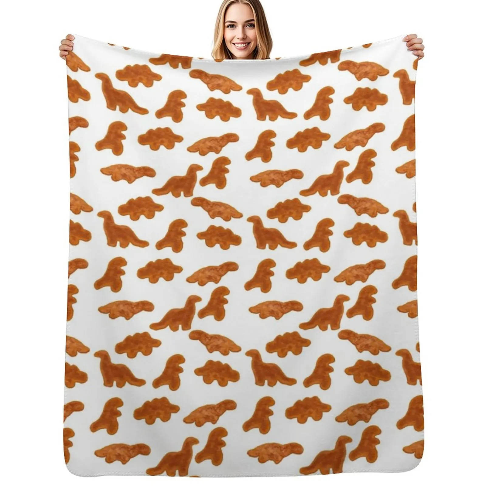 

Dinosaur chicken nuggets Throw Blanket Soft Cozy Blanket for Pet Kids Adults