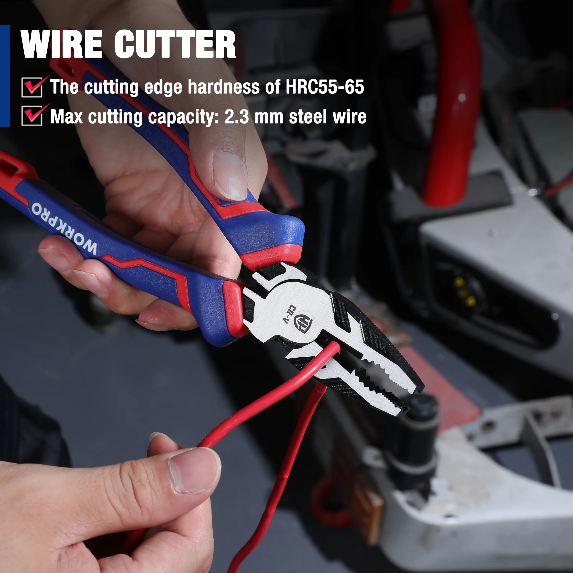 WORKPRO 8" Screw Extractor Pliers Combination Pliers Stripped Screw Remover Tool Linesman Pliers Quickly Removal Damaged Screws