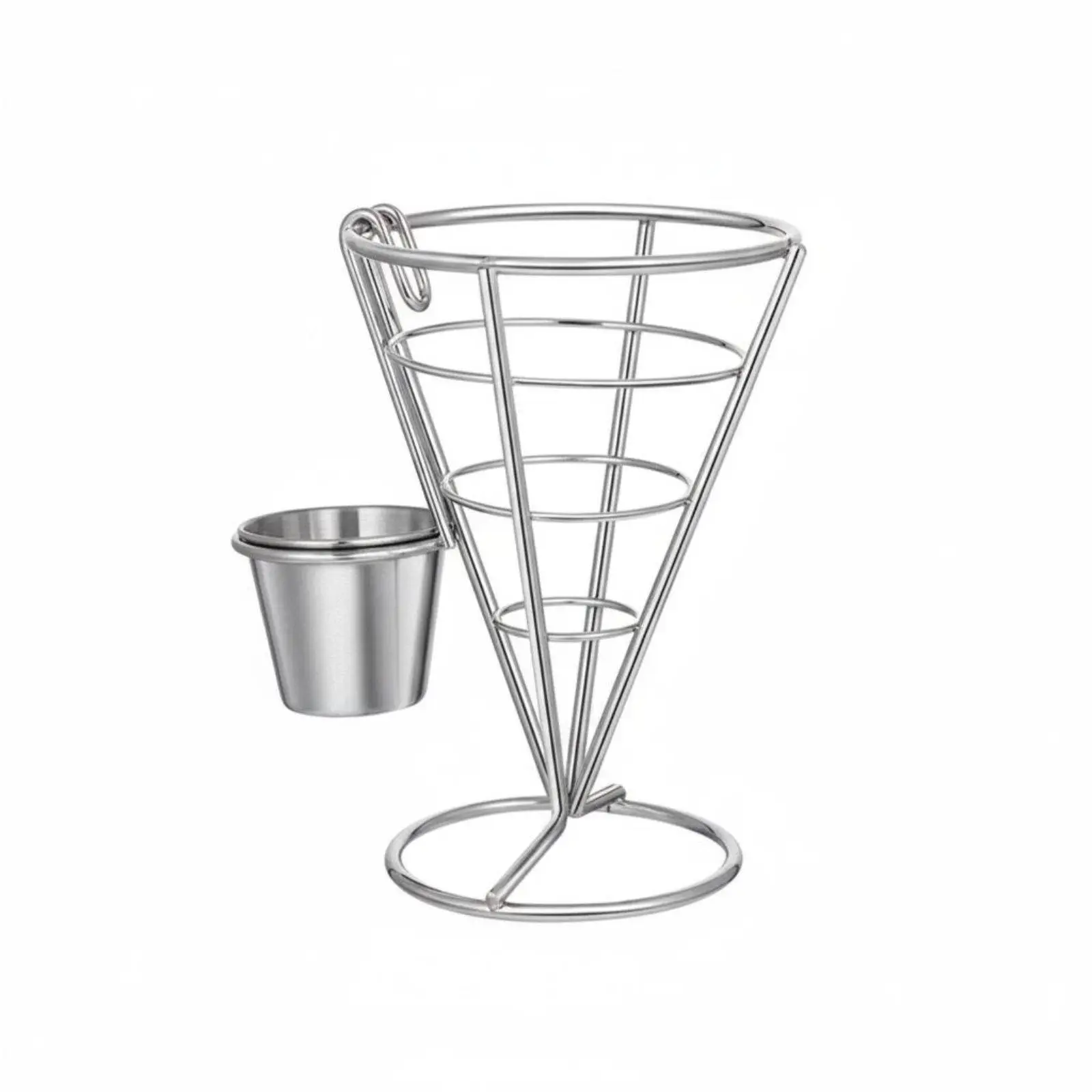 French Fries Cone Holder American type Fried Food Serving Basket Wrought Iron French Fries Holder for Restaurants, Caterers,