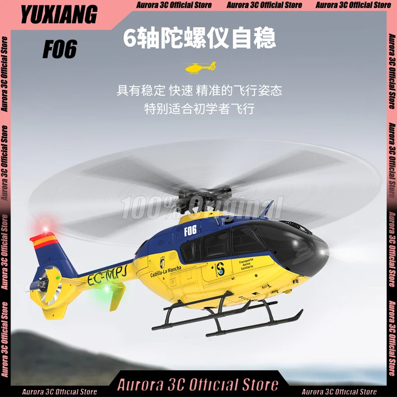 YUXIANG F06 EC135 RC Helicopter 1:36 6Inch Wireless Control 2.4G 6 Axis Model Remote Control Aircraft Model Outdoor Airplane Toy