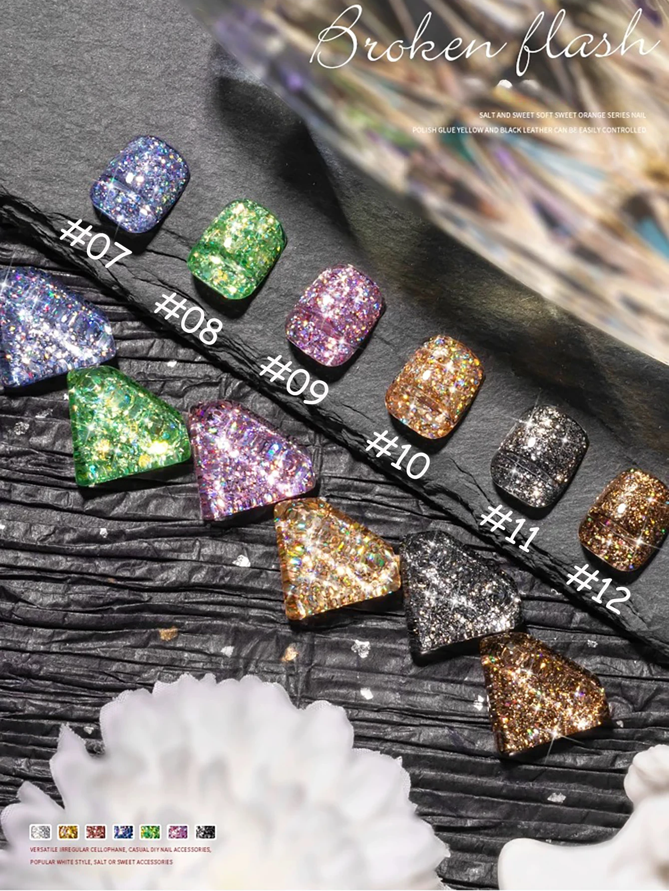 1 Uds ZH nuevo esmalte de uñas de Gel con purpurina de diamante Popular polvo Flash iridiscente arte de uñas tratamiento brillante explosivo suministros de uñas de Gel