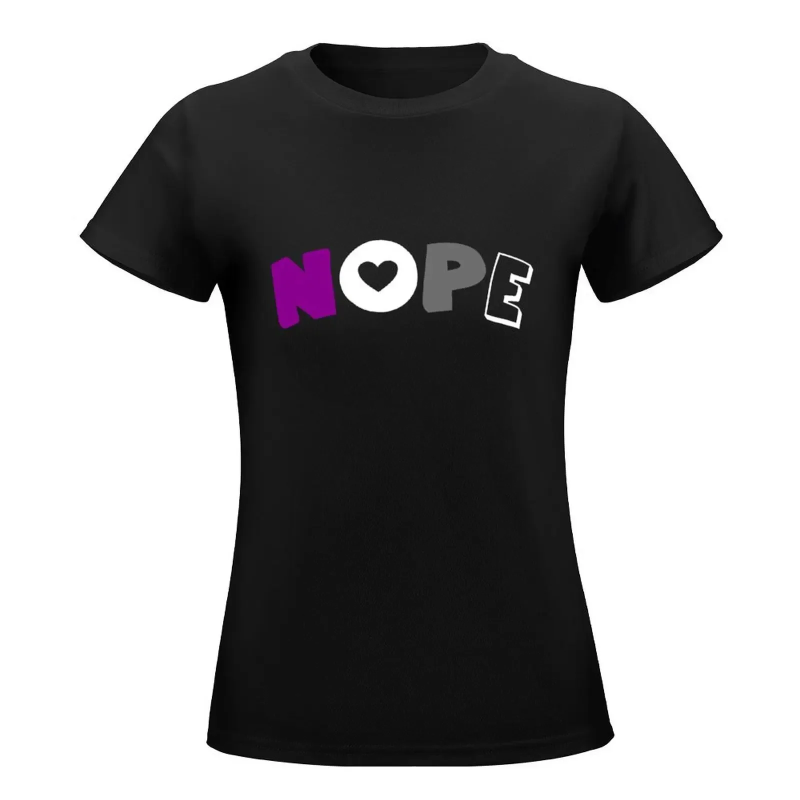 Nope (Asexual) T-Shirt lady clothes Blouse aesthetic clothes funny Woman T-shirts