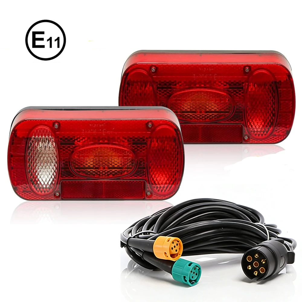 1 Set 5.5m Cable 12V 7 Pin Plug Wiring Harness LED Tail Light Rear Stop Brake Light Signal Lamp Caravan Lorry Car Truck Trailer