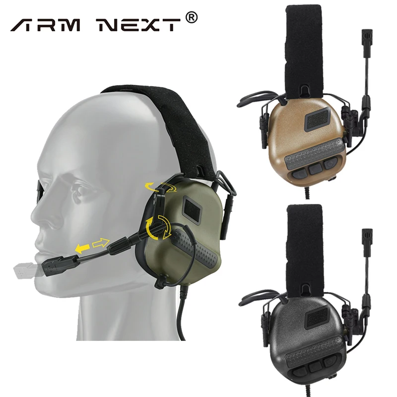 ARM NEXT Electronic Shooting Earmuff Tactical Hearing Protection F10 Noise Canceling Headset Team Communication Earphones