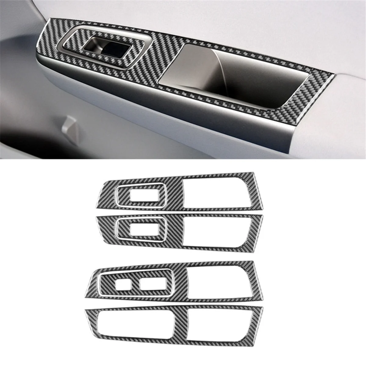 For Subaru Forester 2009-2012 LHD Soft Carbon Fiber Car Window Lifting Control Switch Cover Trim Sticker Accessories