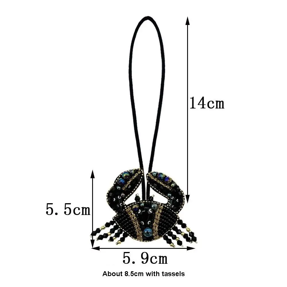 Cute Handmade Crayfish Keychain Rhinestone Beaded Creative Lobster Pendant Bag Lanyard Accessories Gifts