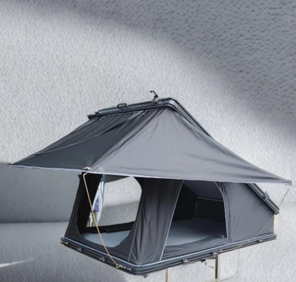 

Automatic Folding Off-Road 300G Canvas Aluminium Shell 1.45m Width High Tail Camping Car Roof Top Tent