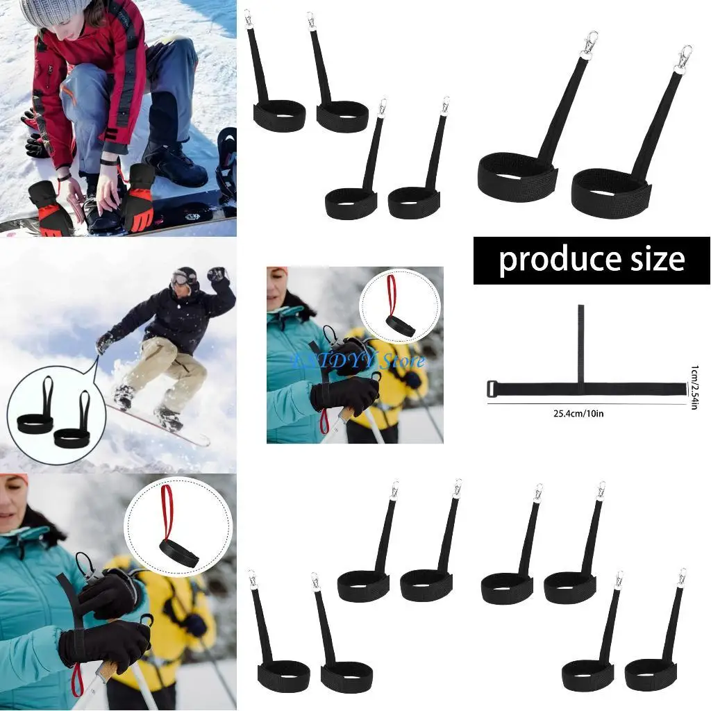 

G6DE Loss Prevention Gloves Wrist Straps Ski Gloves Safety Cords for Snowboarding