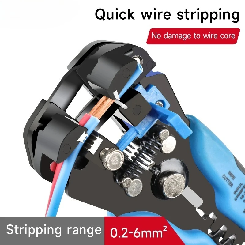 5 In 1 Automatic 8 Inch Self-adjusting Wire Stripping Tool, Wire Stripper 24-10 AWG (0.2-6 mm²) YE-1SE ,Cutting & Crimp Pliers