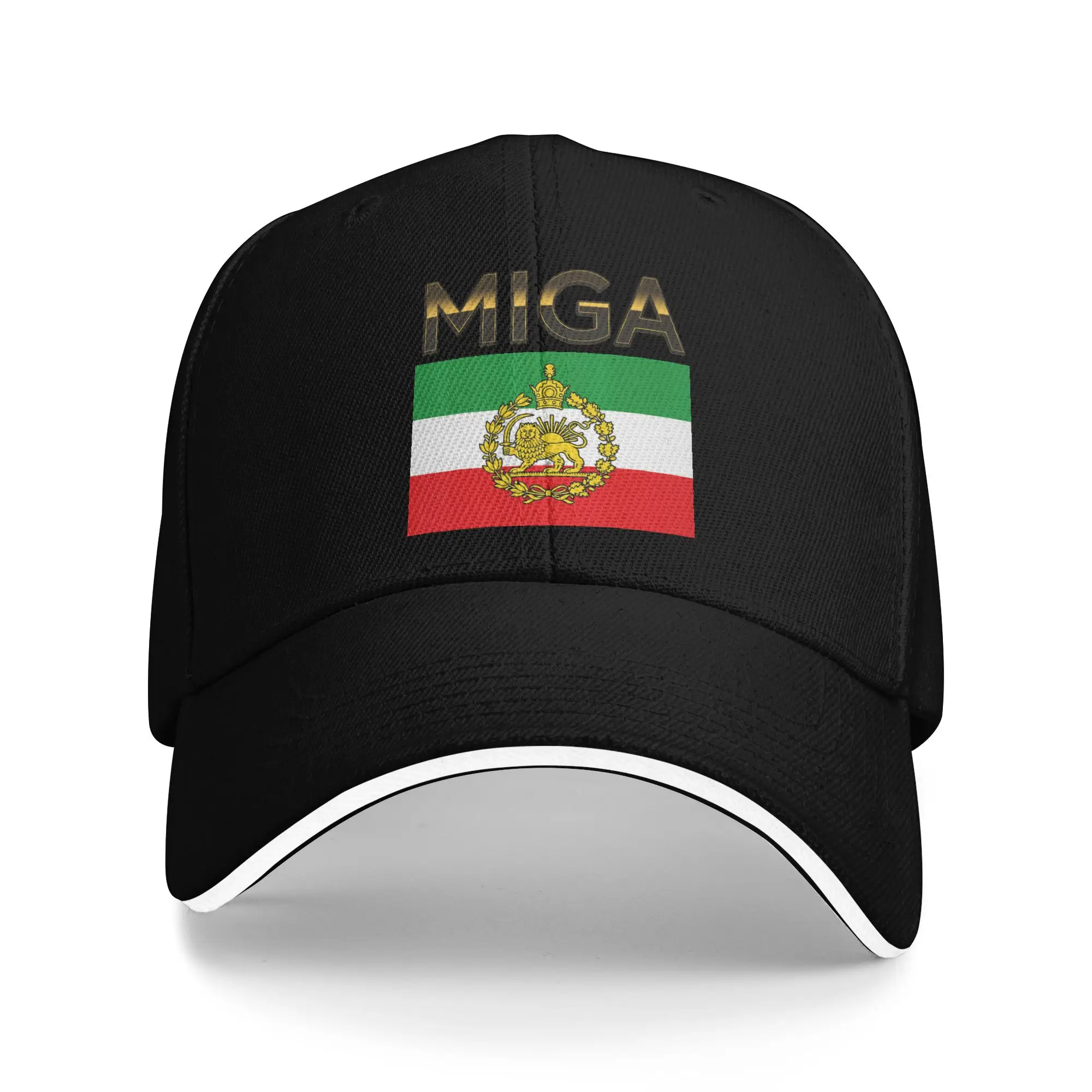 MIGA Make Iran Great Again  Baseball Cap  Outdoor Gym Breathable Trucker Hat Female Male Trendy Print Baseball Caps