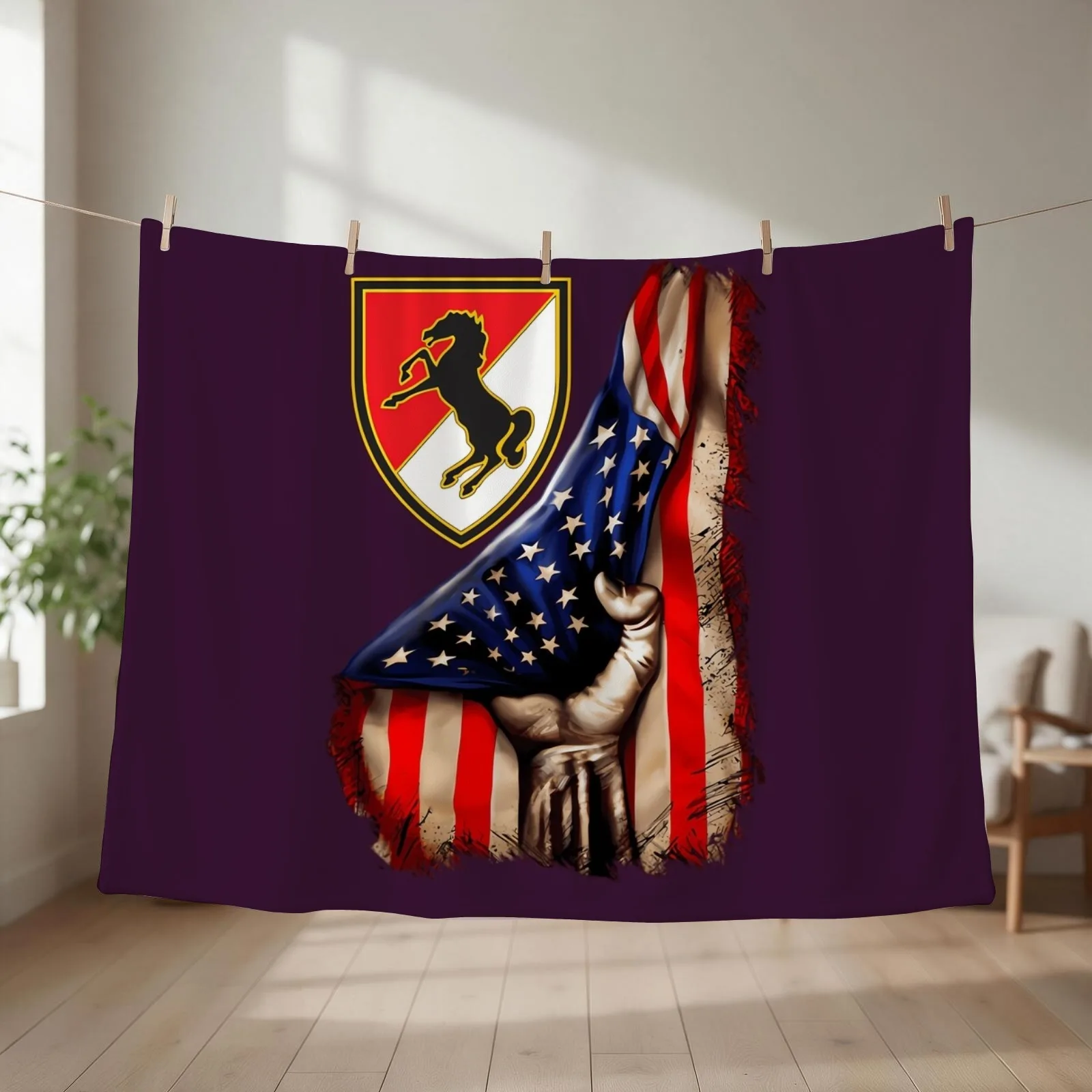 11th Armored Cavalry Regi\tt (11th ACR) \t Throw Blanket Flannel Beach manga For Decorative Sofa Blankets
