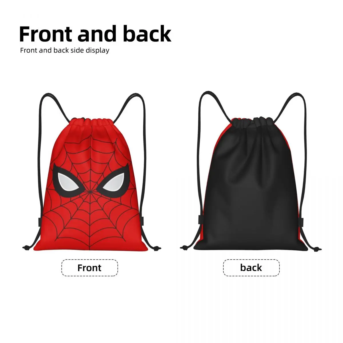 Custom Spider Red Web Drawstring Backpack Women Men Sport Gym Sackpack Foldable Cartoon Training Bag Sack