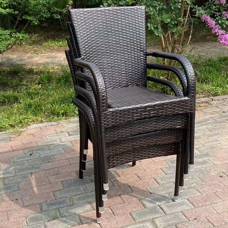 

High Back Rattan Chair Back Chair Outdoor Woven Rattan Chair Stool Elderly Casual Breathable Rattan Sofa Office