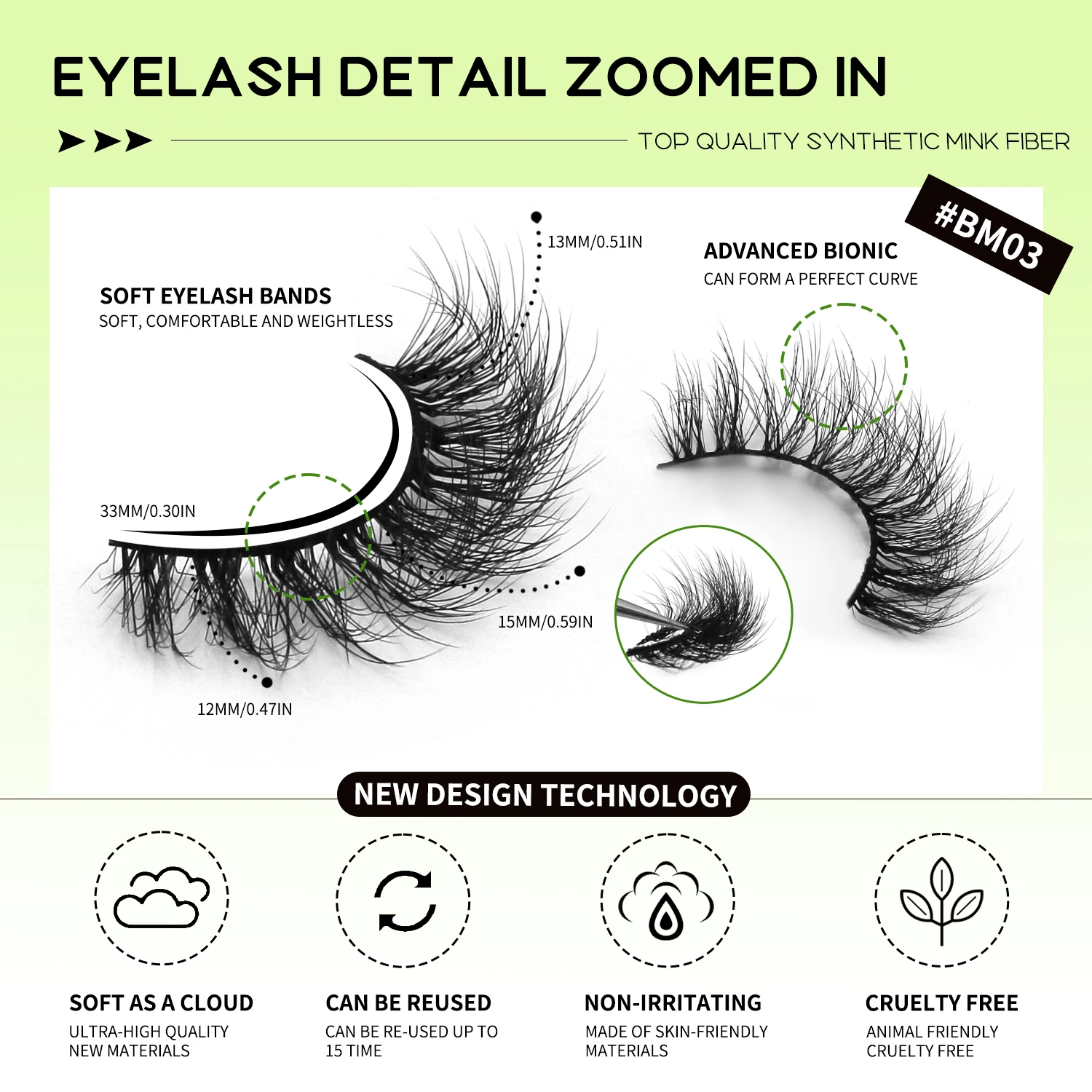 Groinneya cílios de gato macio natural falso vison cílios natural olhar & alongamento dos olhos premium cílios postiços maquiagem