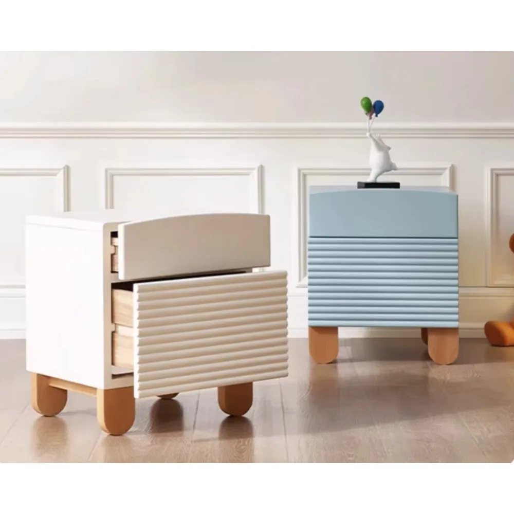 M5021 자작나무와 너도밤나무 어린이용 침대 협탁 소년용 침대 옆 테이블 소녀용 침대 옆 테이블