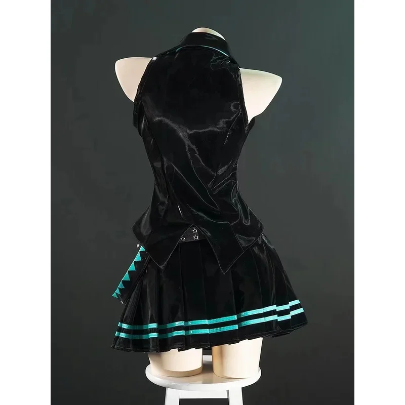 

CyCosplay сексуальный полный комплект одежды Miku 16th Formula, черная жидкая кожа, потому что одежда