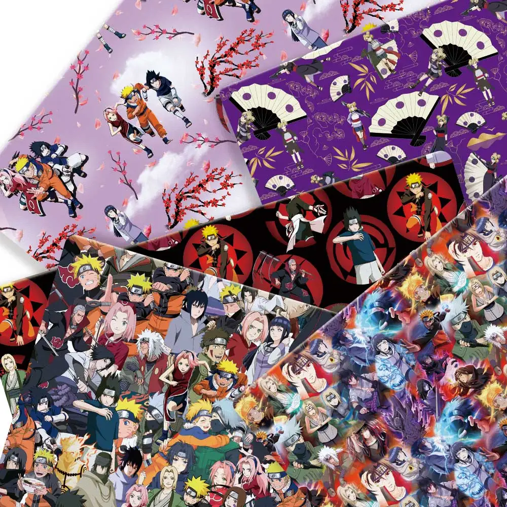 

100 cotton naruto Anime peripherals Fabric 140*50cm DIY Sewing Patchwork Quilting Baby Dress Printed Fabric