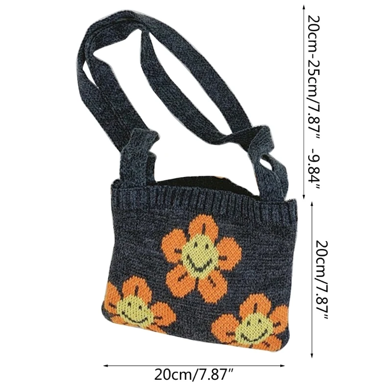 Bolso pequeño trenzado de punto para niñas, lindo bolso cruzado, Mini bolso de hombro E74B