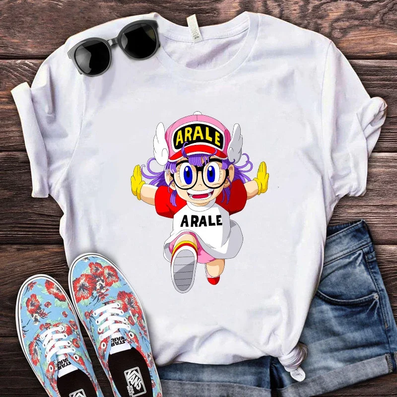 

Новая летняя футболка с милым рисунком Arale для мужчин и женщин, повседневный модный Удобный Топ