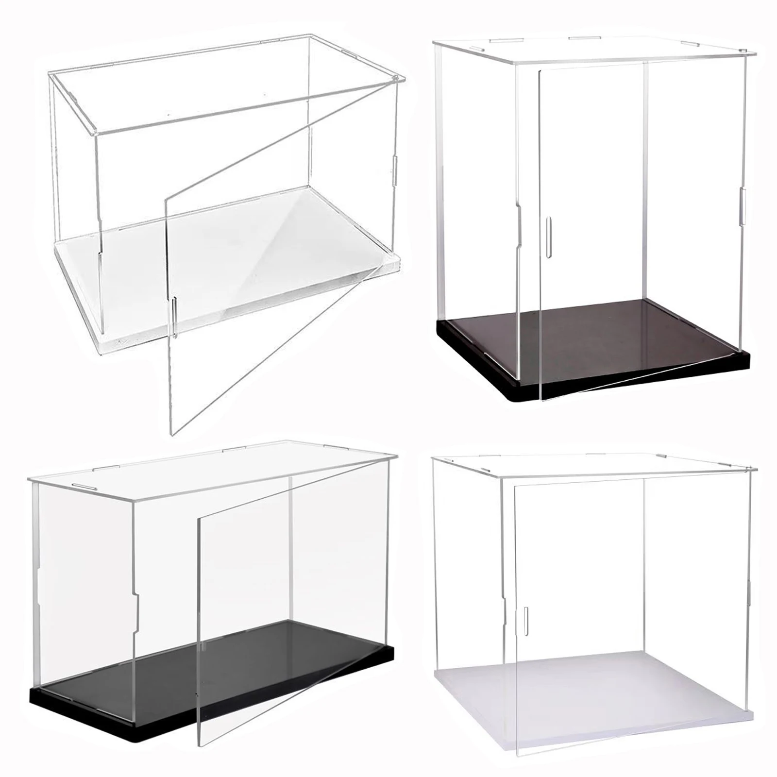 

Acrylic Display Case with Door for Collectibles Figures Car Toys,Assemble Storage Box Countertop Organizer Dustproof Showcase