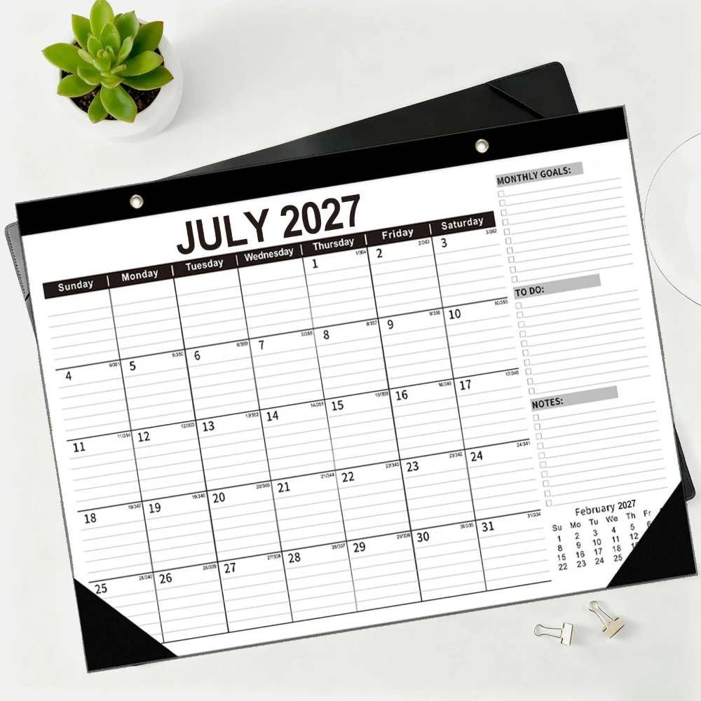 2027 Large Wall Calendar Simple Desktop Calendar 18-Month English Calendar Removable Monthly Calendar for Office, Family Planner