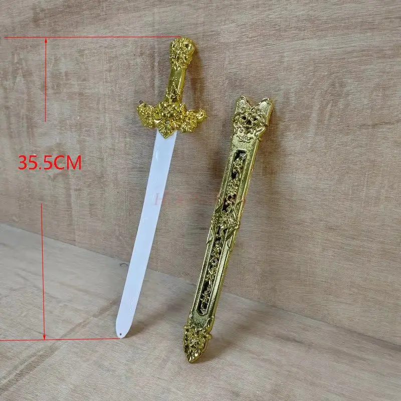 Épée en plastique pour enfants, armes de scène, épée Shangfang, jouet pour enfants, or, vert, bleu, rouge