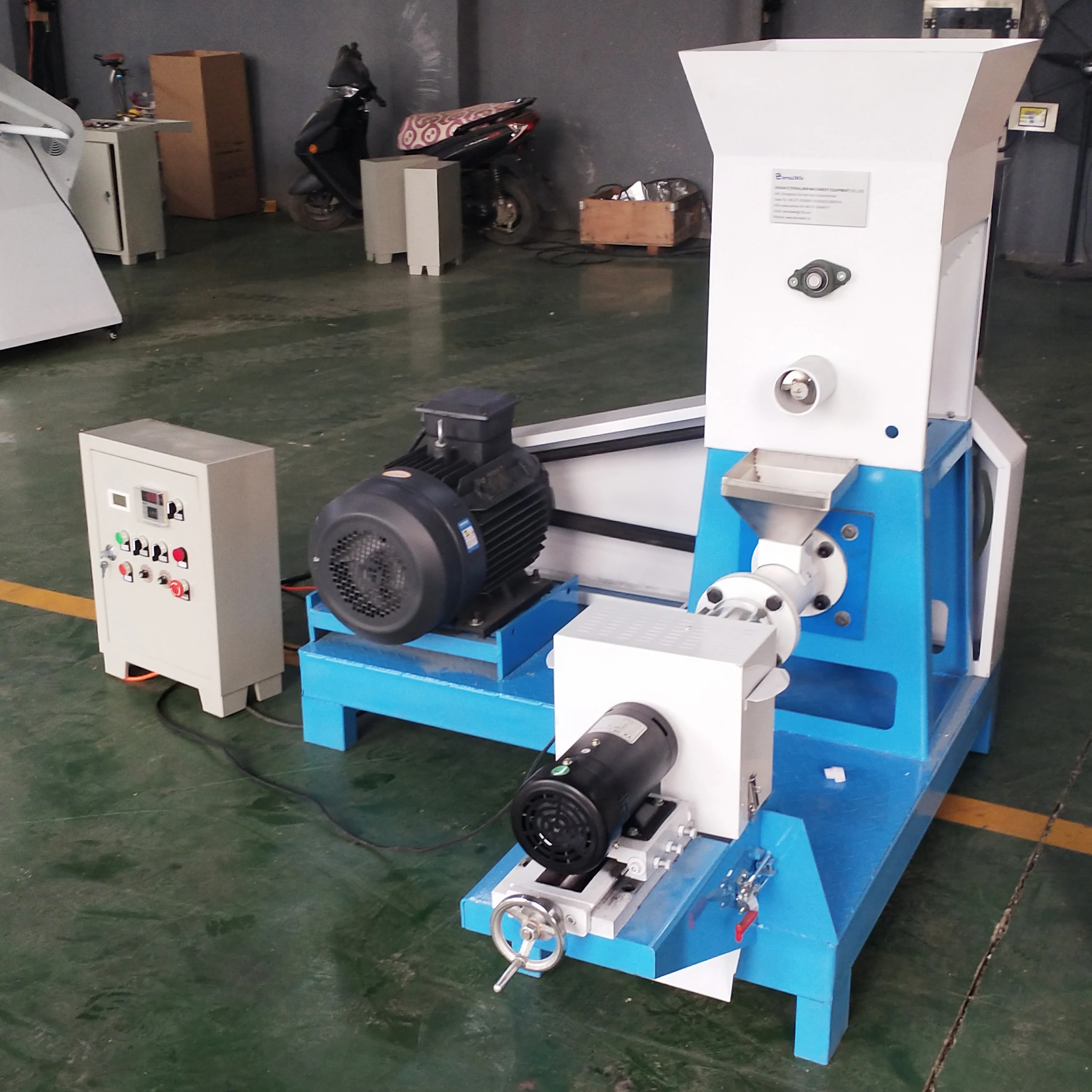 Fish Feed Pellet Machine Floating Animal Pig Food Extruder Production Line 220V 380V