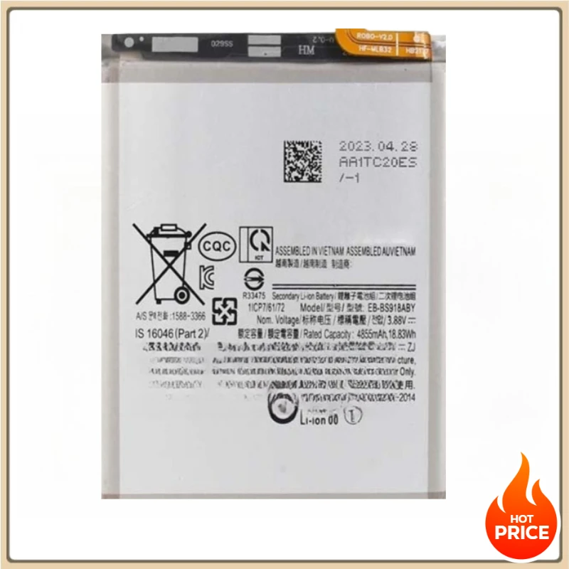 New EB-BS918ABY 4800mAh/5000mAh  For Samsung Galaxy S23 Ultra 5G Quality Phone Battery S918 Replacement Batteries