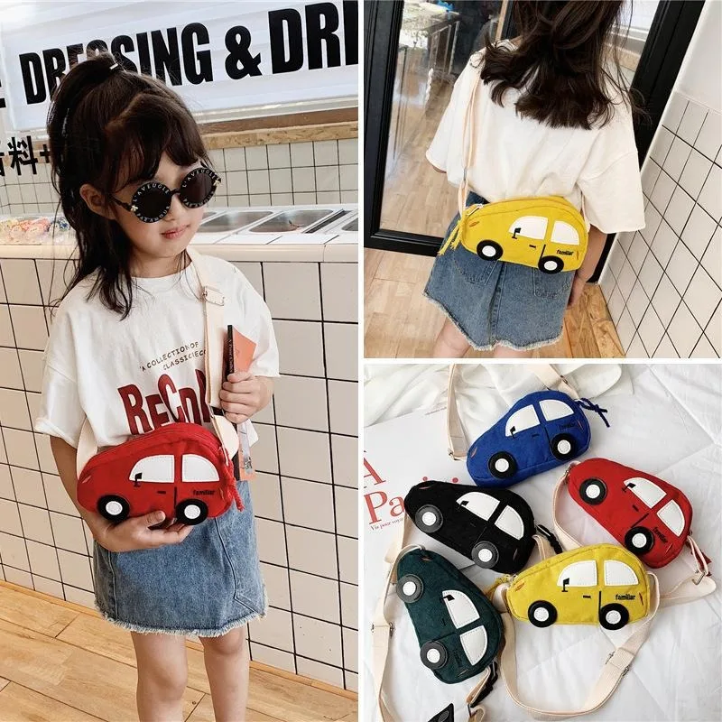 

Cute Children Cotton Small Bag Shoulder Bag Cute Funny Personality Car Girl Student Messenger Bag