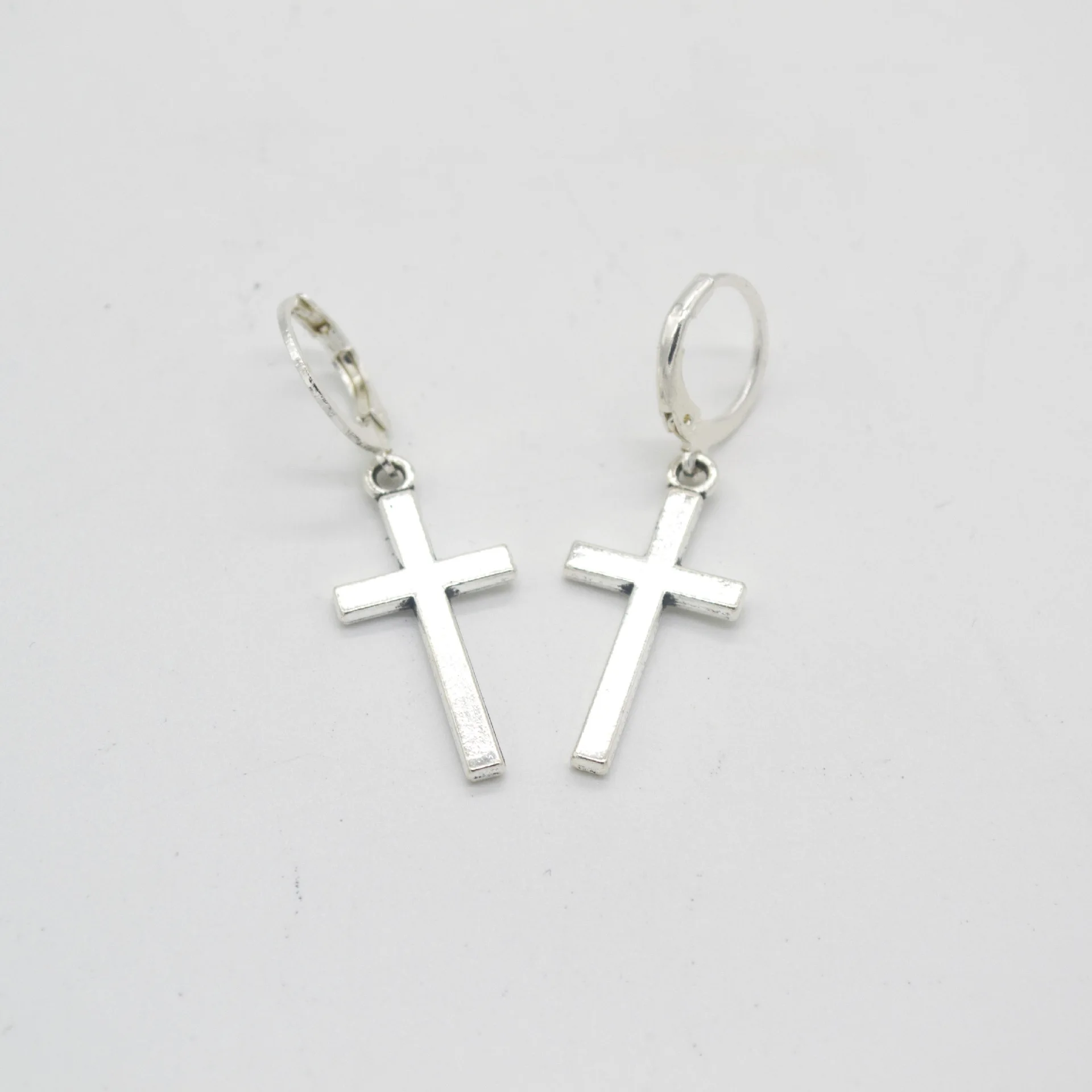 Fashion Men Women Metal Hoop Cross Drop Dangle Ear Studs Earrings Party Punk Earring Jewelry Earrings