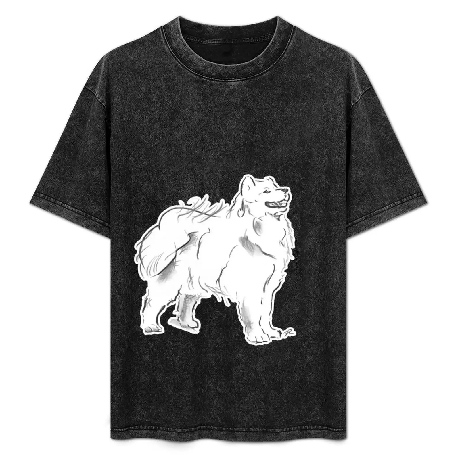 Samoyed Drawing T-Shirt anime stuff rapper graphic tees shirts graphic tee men