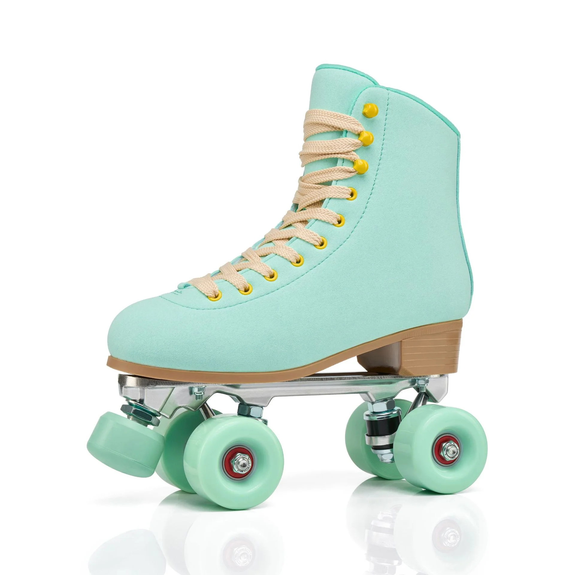 

Adult double-row skates green skates metal bracket roller skates four-wheel skates