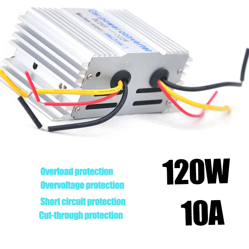 

Portable Power Converter Car Inverter Aluminum Alloy Shell Buck Power Supply Car Transformer 10A 24 V To 12 V 180W