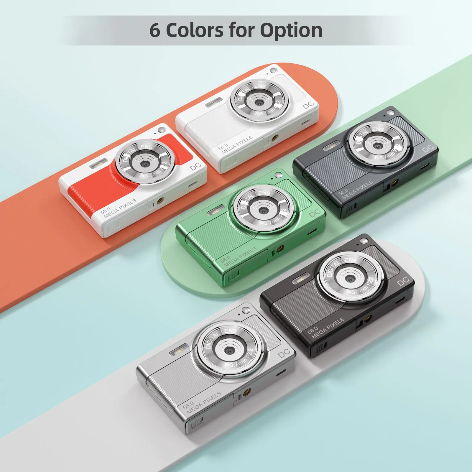 Cámara Digital portátil para niños y adolescentes, videocámara de 56MP, 1080P, pantalla IPS de 2,88 pulgadas, Zoom Digital 8X, AF, regalo de Navidad