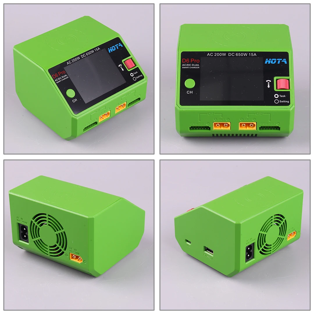 HOTA D6 Pro AC 200 w DC 2x325 w/15a Kanaal Smart Batterij Oplader Ontlader Lipo Oplader voor RC Drone Onderdelen