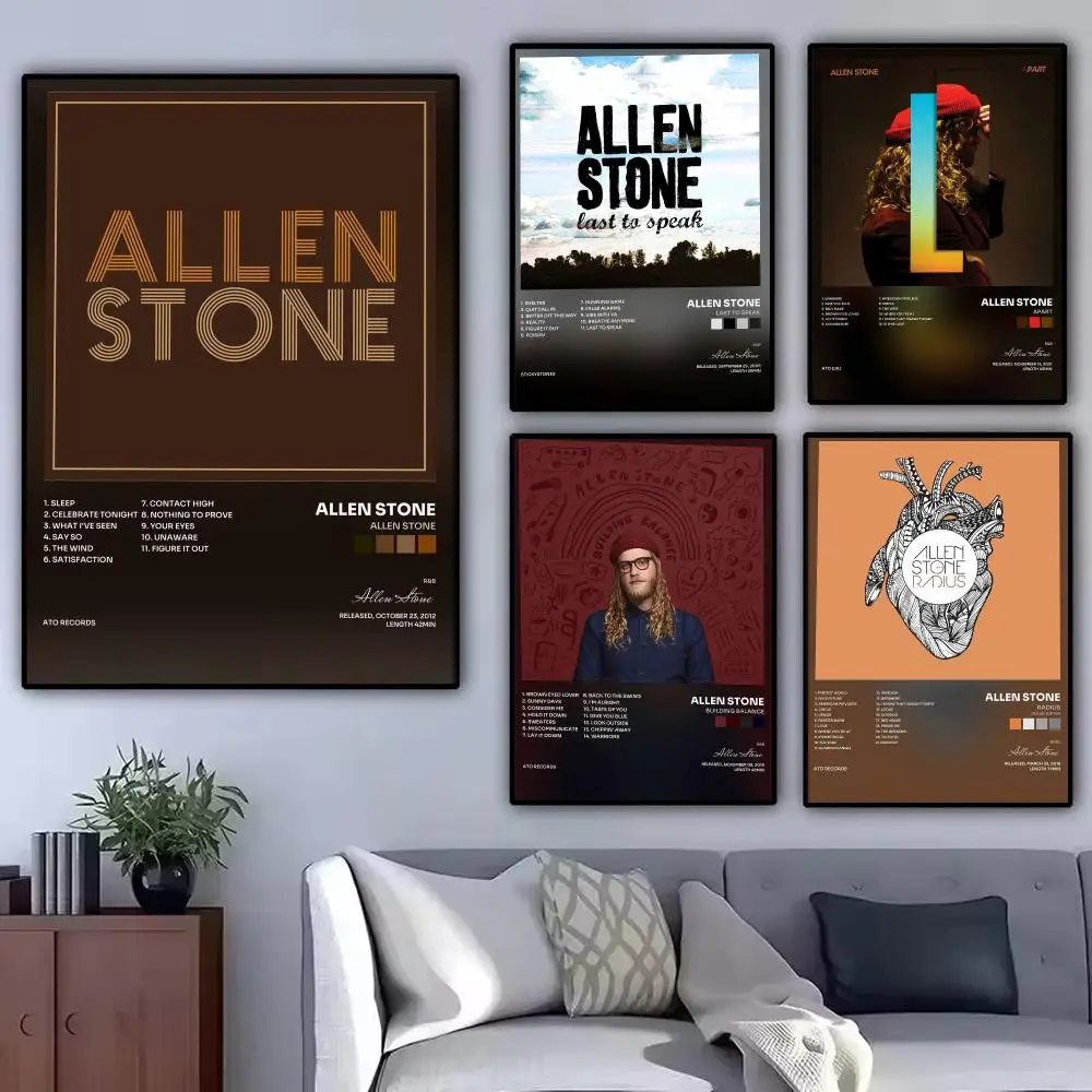 Singer A-Allen Stone Poster Aesthetic Wall Art Poster Minimalist Bedroom Decor Cool Room Stuff