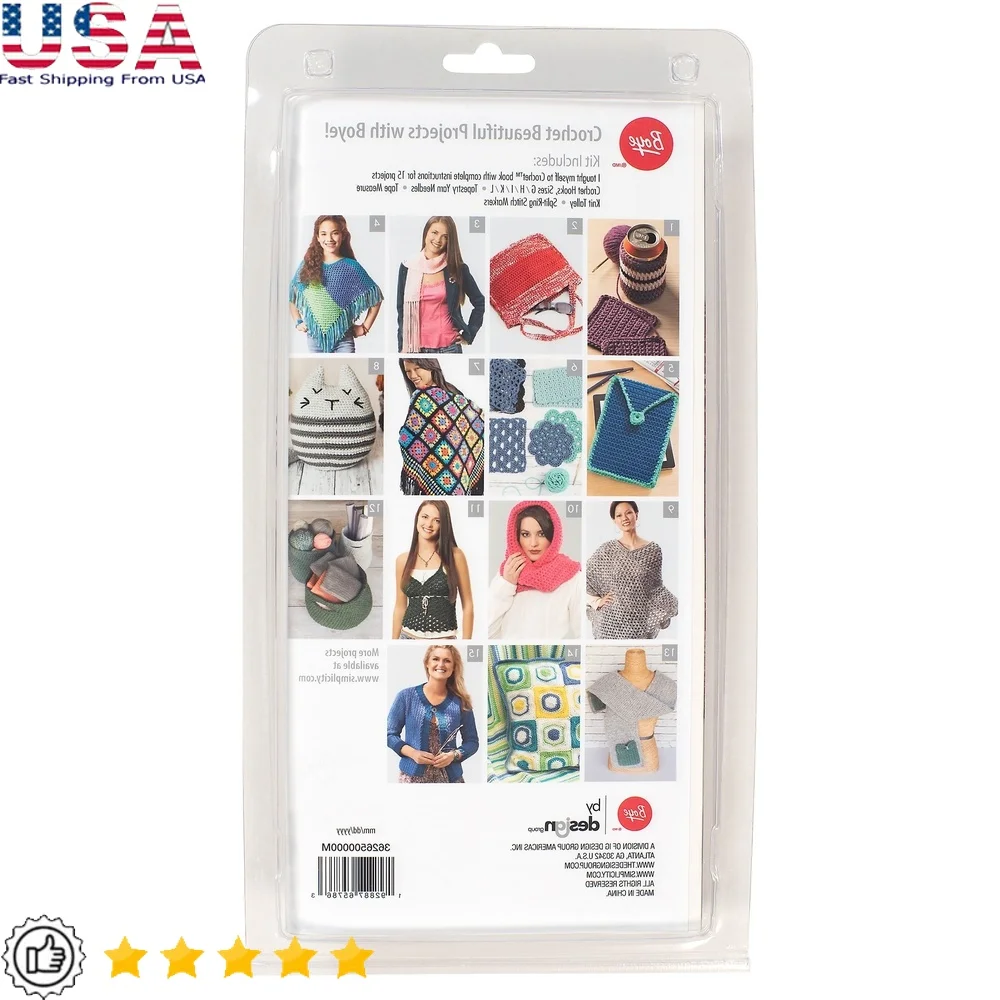 

30 Piece Everyday Crochet Kit Multi Color Includes 15 Projects Instructions Durable Hooks Tapestry Needles Accessories Ideal For