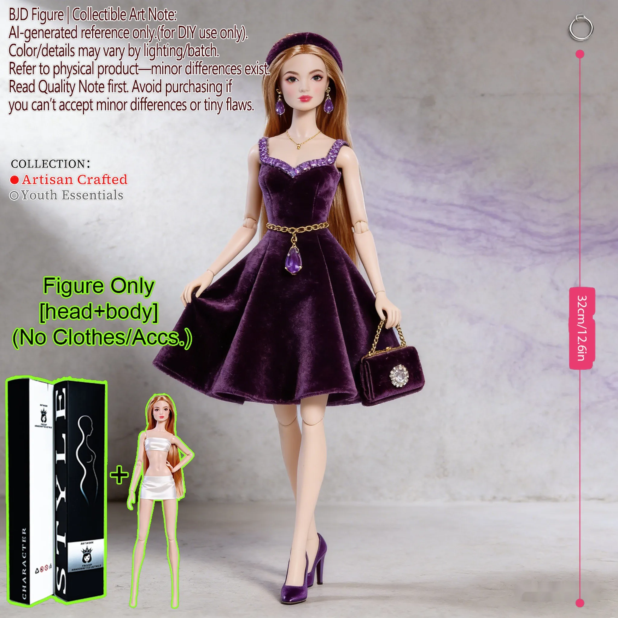 

1/6 Scale 12Inch MJD BJD Supermodel Doll 12 Posable Joint Figure Delicate Face Makeup Hobby Toy No Clothes