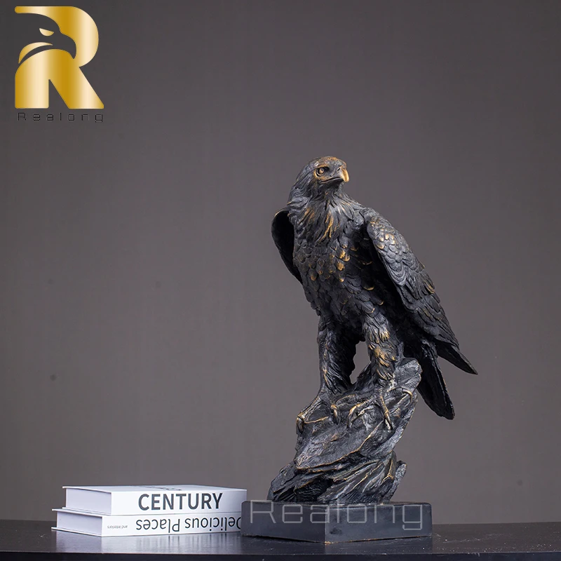 Bronze Eagle Statue Antique Bronze Eegle Sculpture Handmade Casting Bronze Animal Statues For Home Decor Indoor Ornament Gift