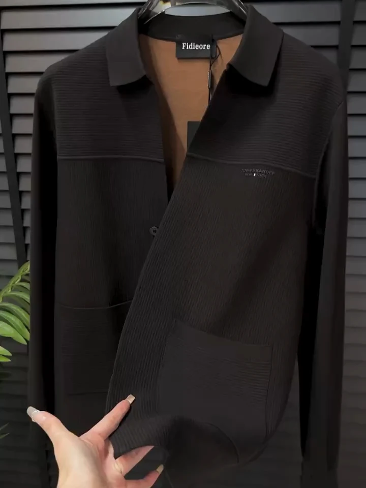 

Spring Autumn Men's Knitted Open Cardigan Faionable Versatile Sle Casual Fit Long Sve Button up Lightweight Sweater