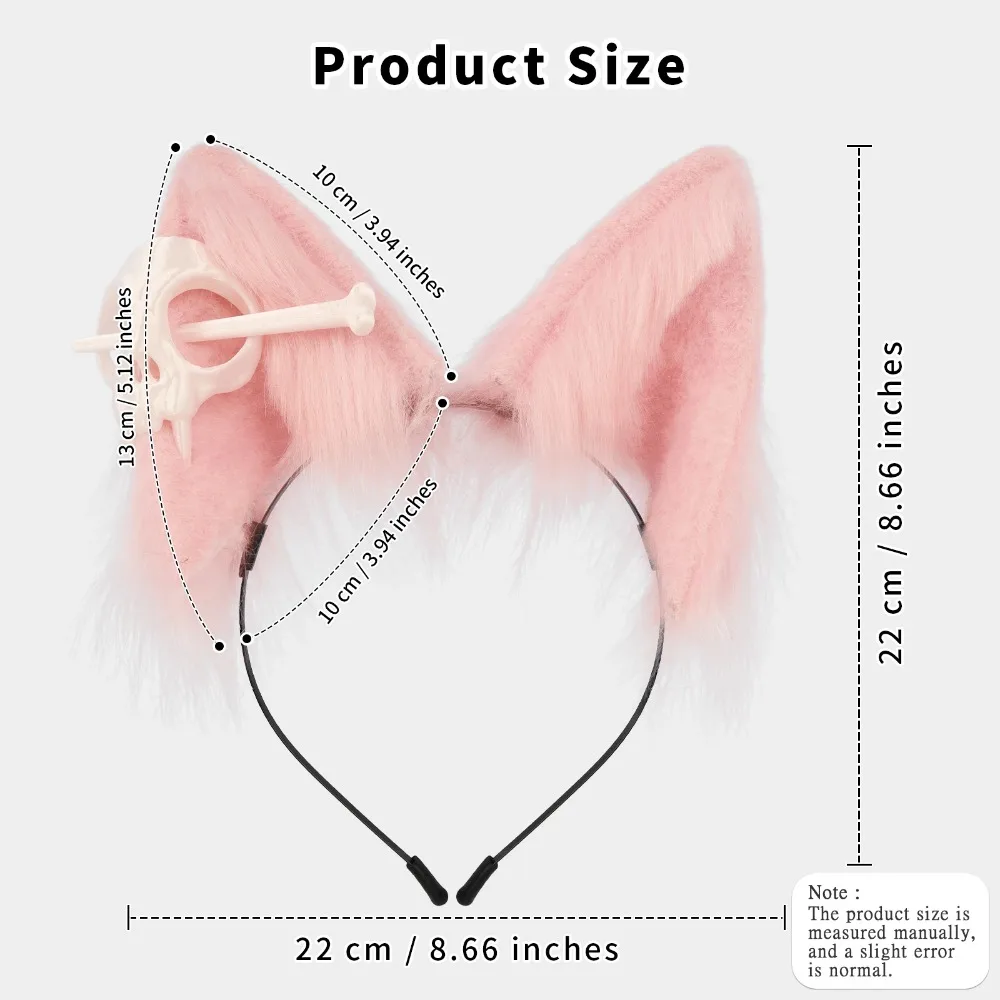 Furry Ears Headband Animal Fox Wolf Dog Faux Fur Realistic Costumes Accessory for Cosplay 2