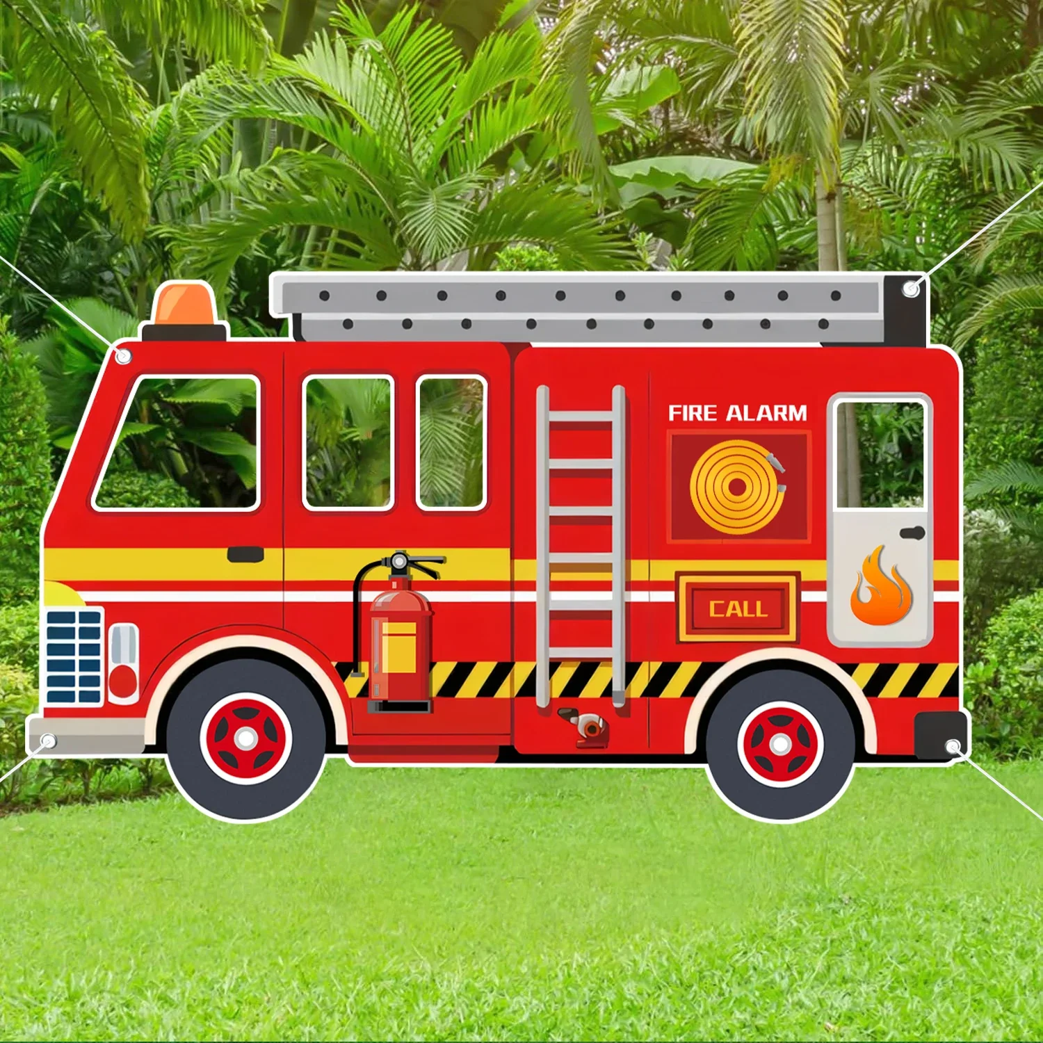 Feuerwehrauto Ausgehöhlte Fotografie-Requisiten Feuerwehr-Thema Feuerwehrauto Geburtstagsparty-Deko Feuerwehrmann Spaß-Requisiten Party-Zubehör – Detail 6