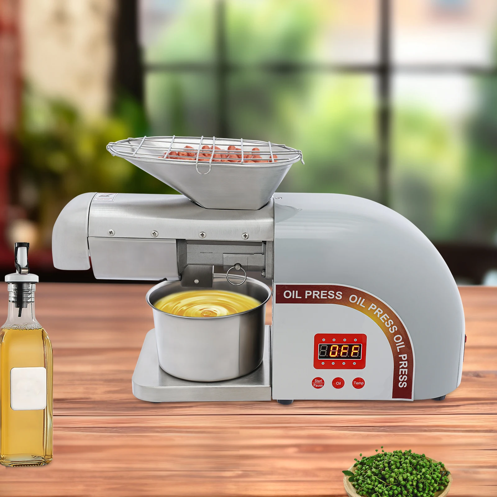 Automatic household intelligent oil press sesame peanut sunflower seed press household stainless steel oil press