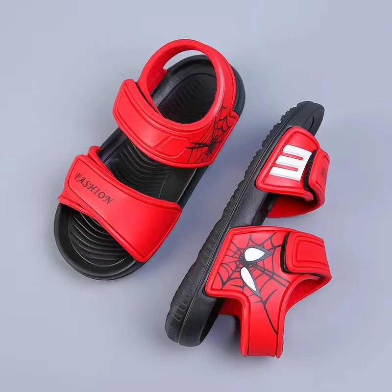 Disney Summer Baby Boy Girl antypoślizgowe buty na plażę dziecięce sandały rekin rysunkowy delfin Spiderman Mickey Mouse miękkie kapcie dziecięce