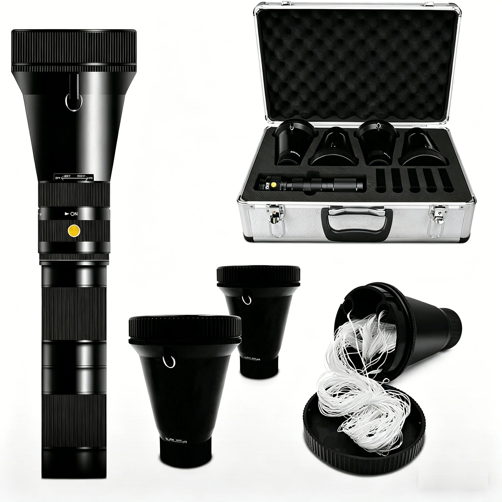 Air Powered Handheld Flashlight-Shaped Net Launcher
