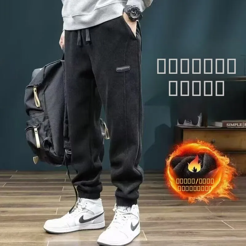 

Thiened Corduroy Men's Casual Pants with Fce Loose Fit Warm And Wear-resistant Autumn Winter Trousers for Daily Wear