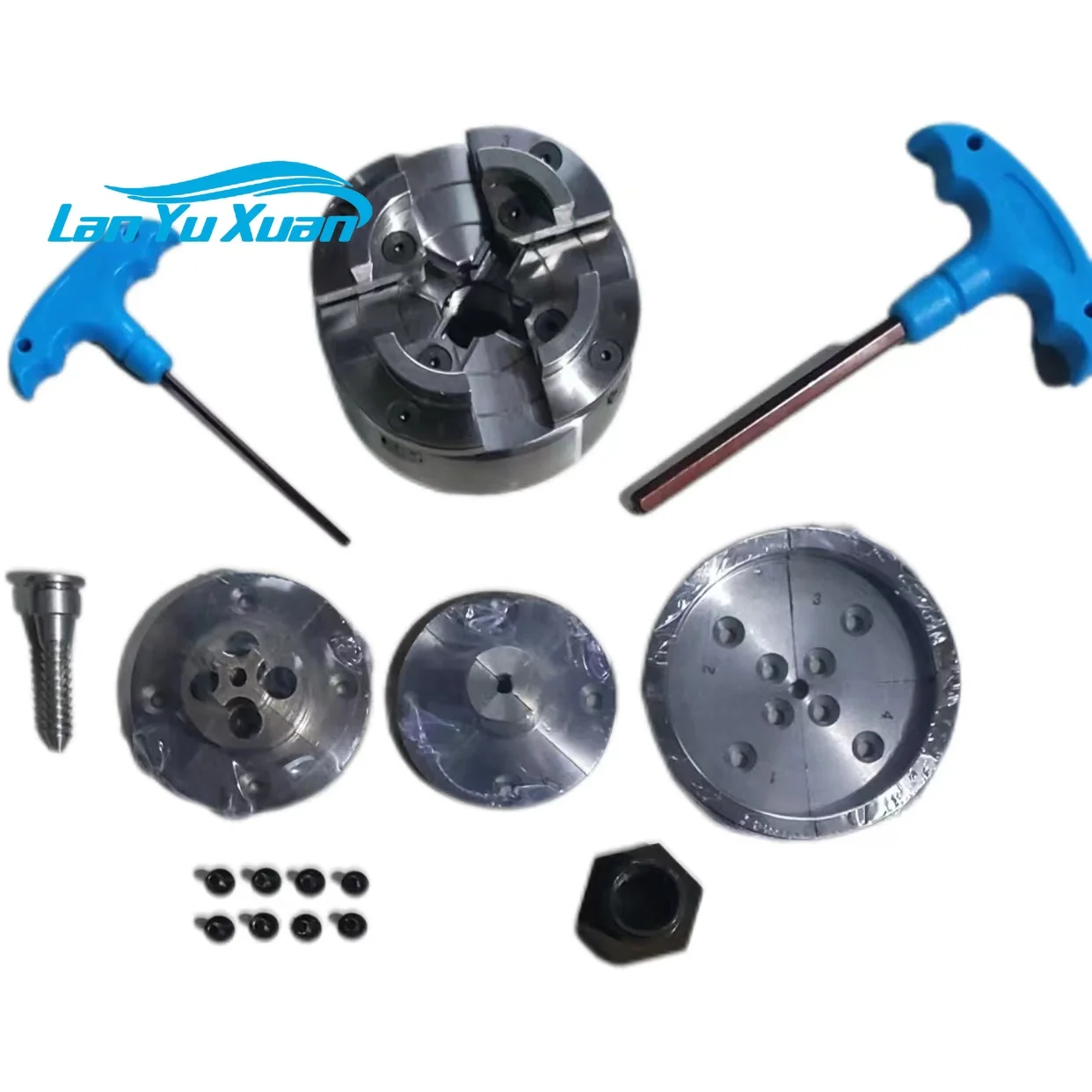 

4-Inch 4 Jaw Self-Centering Wood Lathe Chuck Set 1 '-8TPI Mount Thread M33x3.5 M40*2 for Retail and Manufacturing Plants